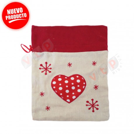 BY3122 BOLSA  TELA YUTE NAVIDAD